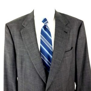 Hart Schaffner Marx Wool 2 Button Blazer 42R Gray‎ Sharkskin Windowpane